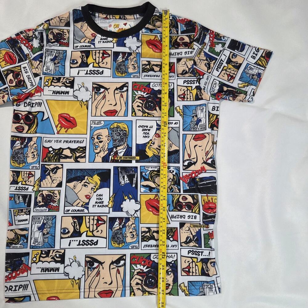 Oh Snap! Drill Clothing Co. T-Shirt Men's Medium Comic Pop Art All Over Print - Picture 4 of 8